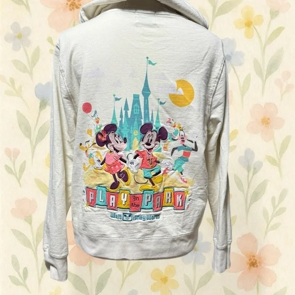 Disney Parks “Play in the Park” Zip-Up Hoodie – Women’s M Mickey Minnie Goofy - Picture 2 of 7